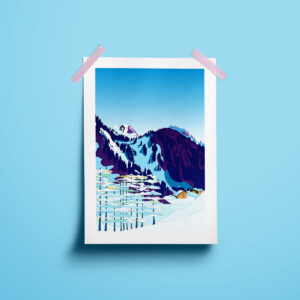 Liz Kuz Alta illustration art poster ski resort utah